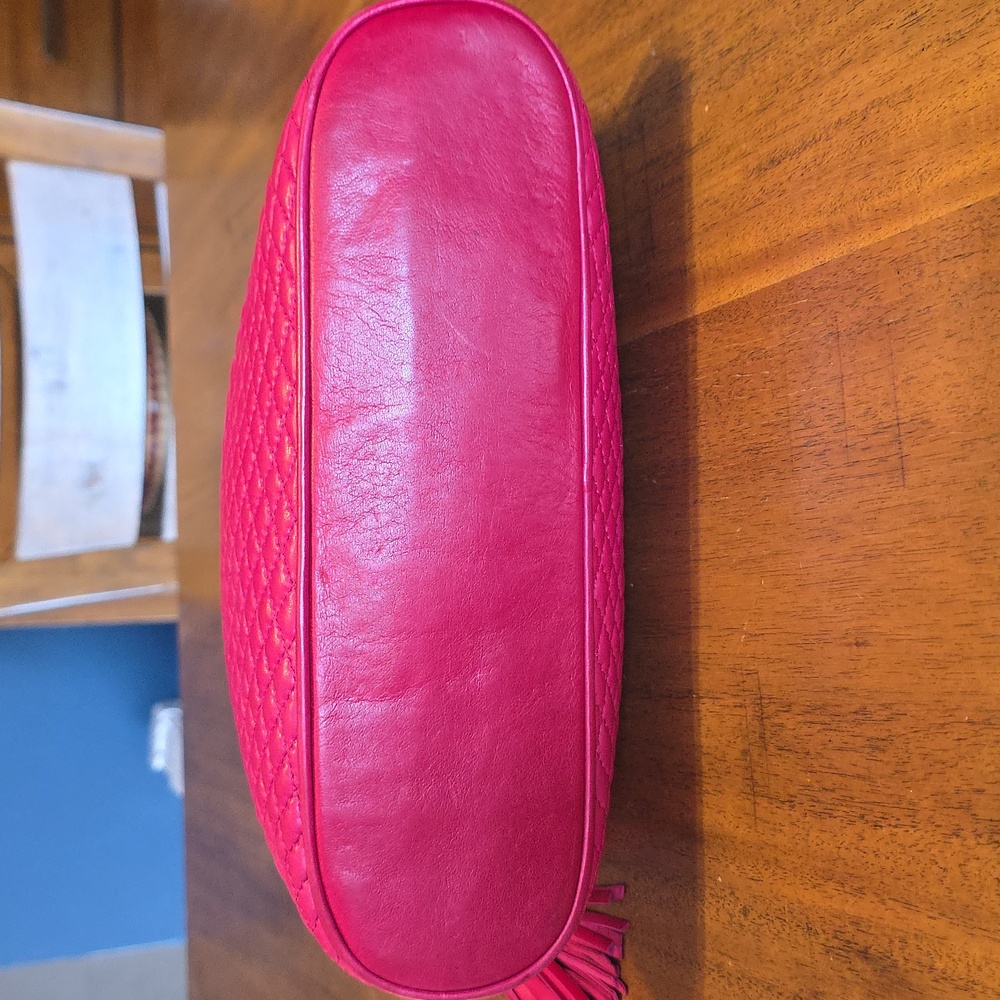 Bally Hot Pink Quilted Leather Shoulder Bag with Gold Chain - Picture 6 of 16